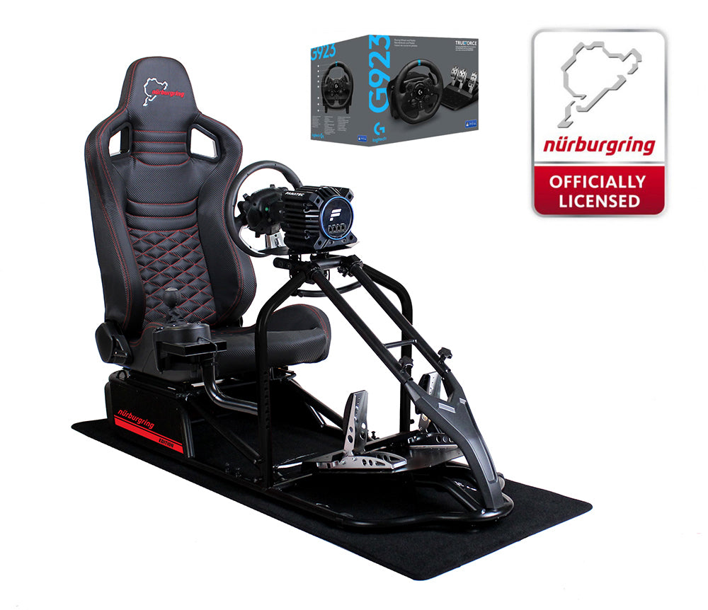 Speedmaster Pro Racing-Seat Schwarz Sim Rig - Nürburgring Nordschleife Edition mit Logitech G923 Bundle